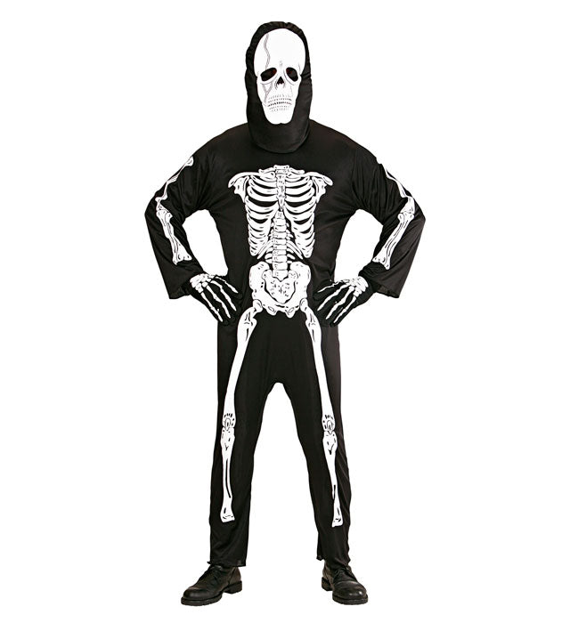 Skelett-Kostüm mit realistischer Maske für Fasnacht und Karneval