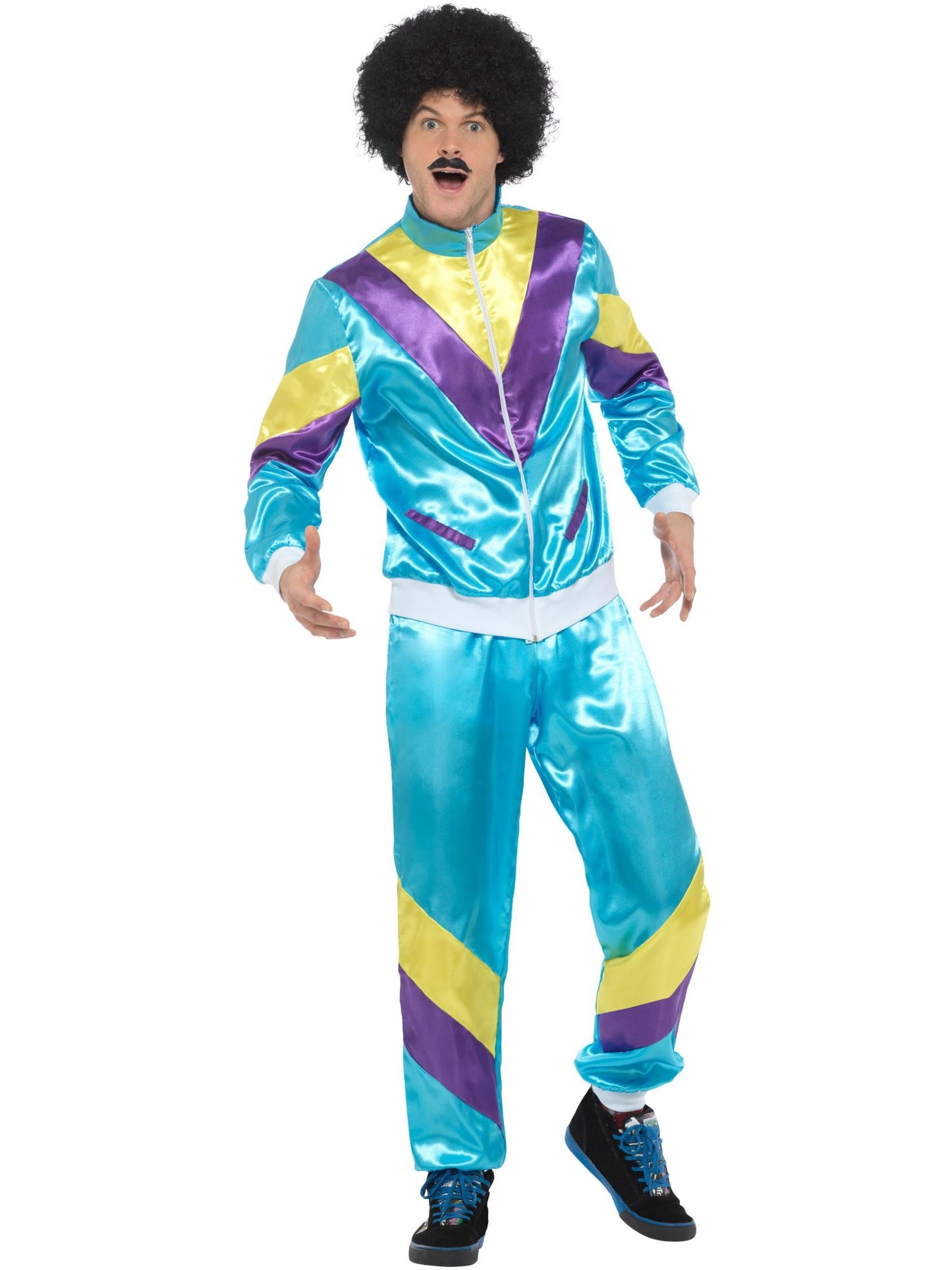 Smiffys 1980S 80s Height of Fashion Shell Suit Costume, Blue CS für Unisex