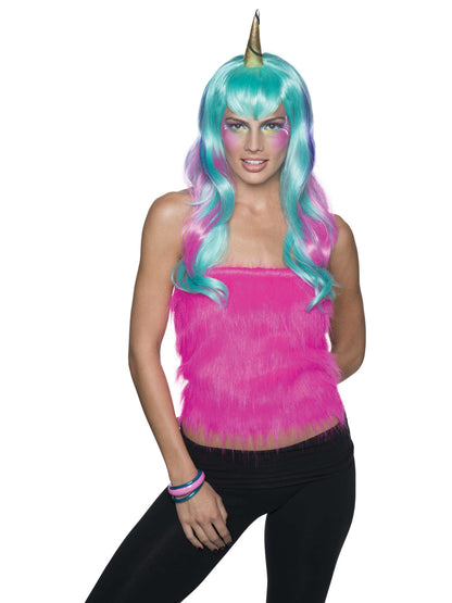 Rubies Pink & Blue Unicorn Fairy Wig Perücke