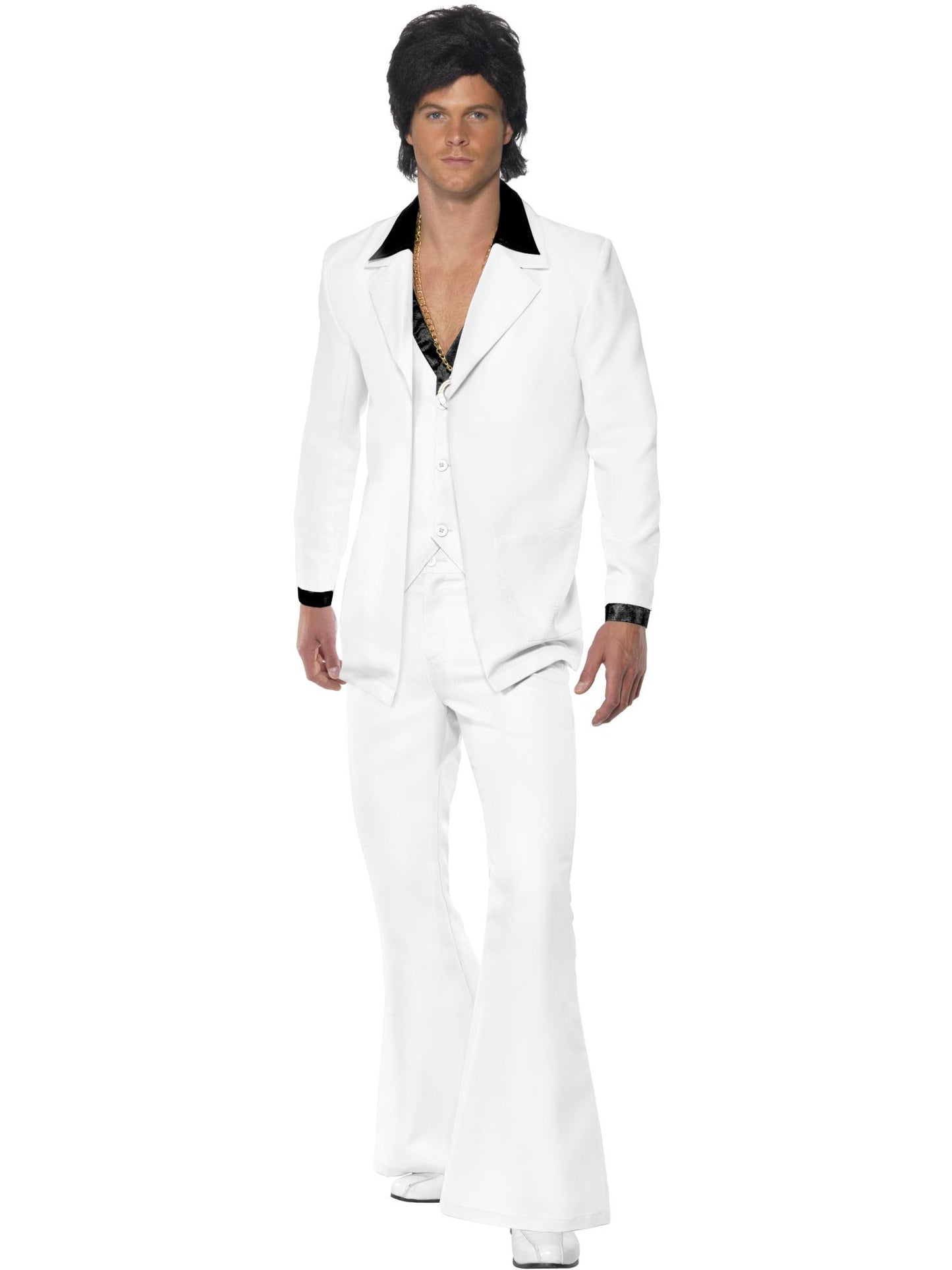 Smiffys 1970S 70s Suit Costume, White CS für Herren