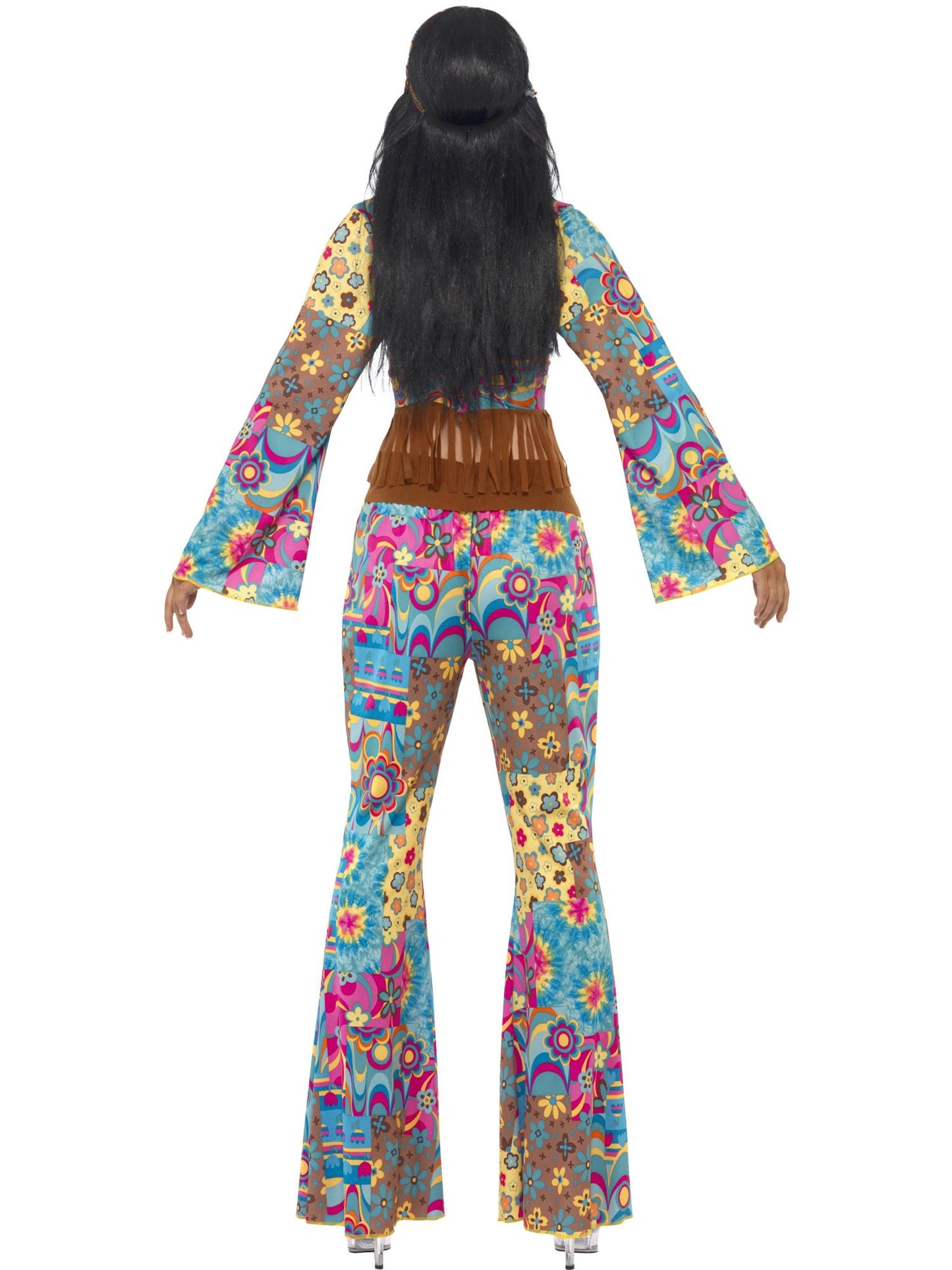 Smiffys HIPPIE Hippy Flower Power Costume, Multi-Coloured CS für Damen