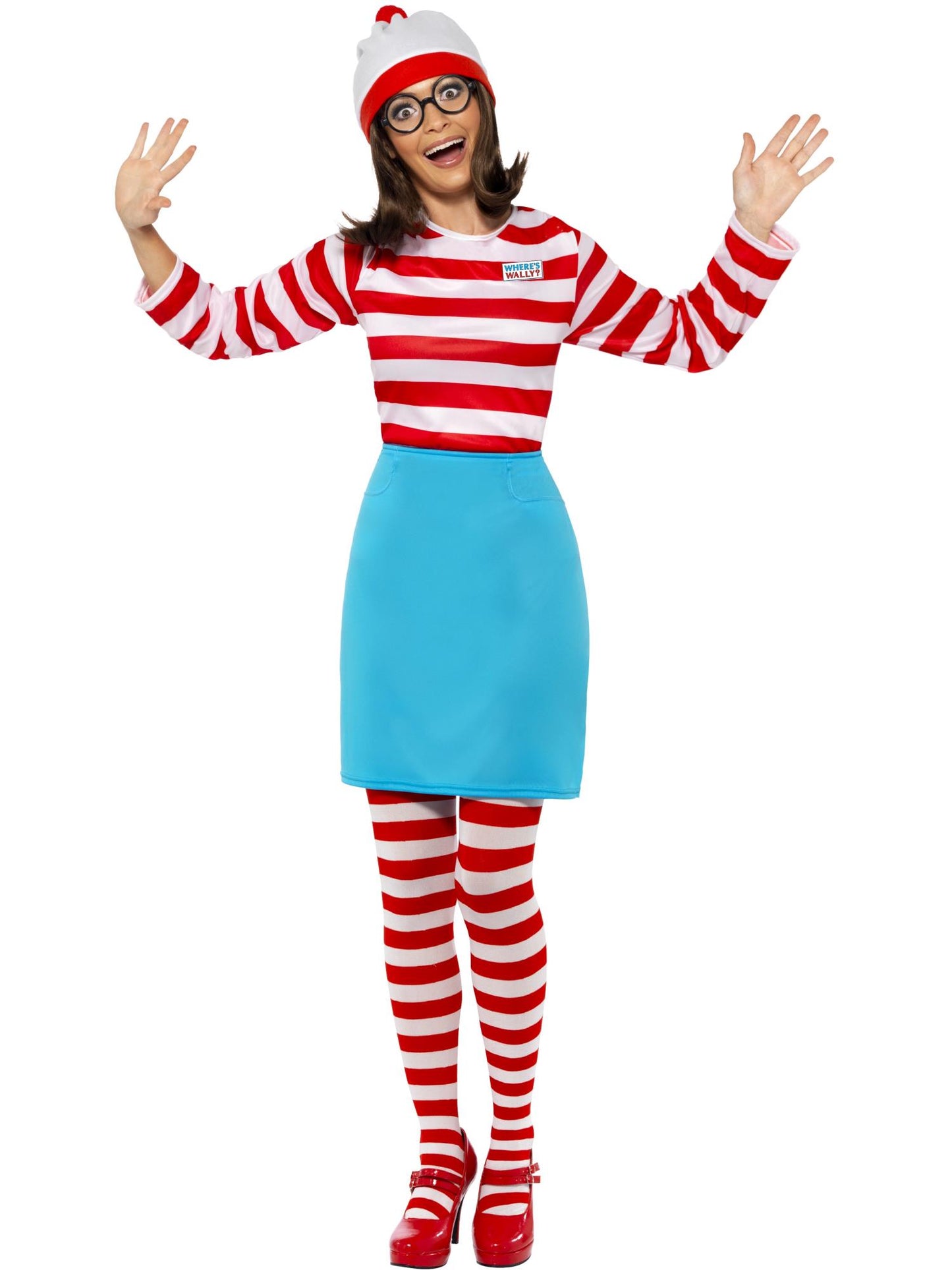 Smiffys Where's Wally? Wenda Costume, Red & White CS für Damen