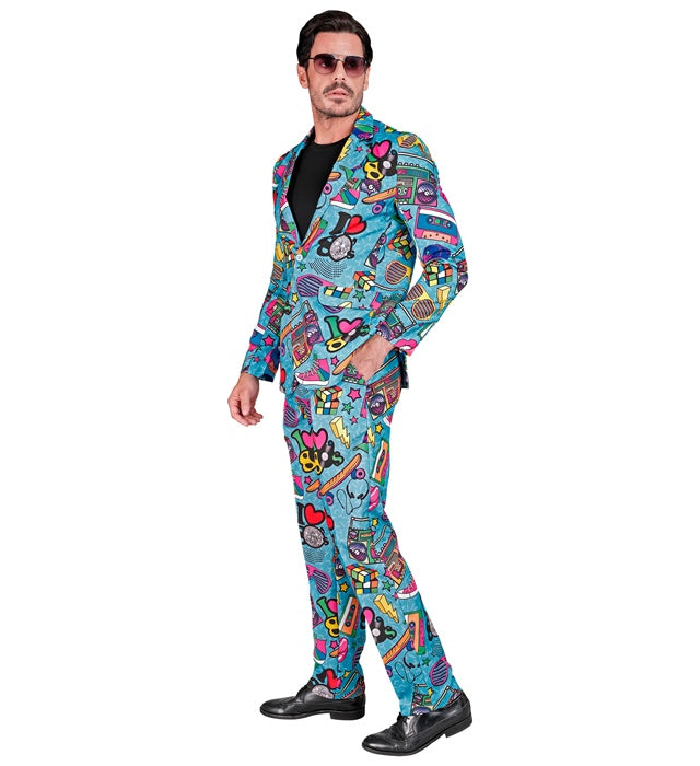 80er Jahre Party Anzug bestehend aus Jackett und Hose in Retro-Stil