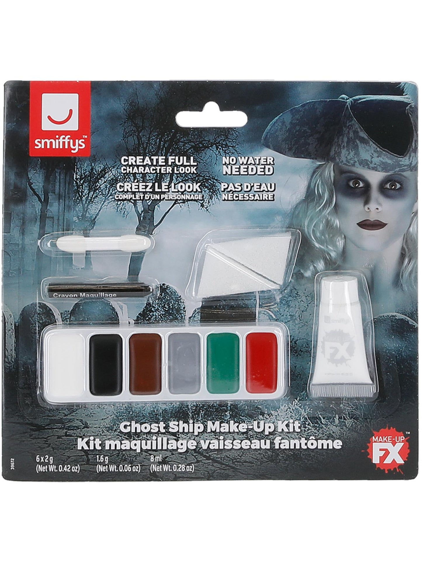 COSMETIC Smiffys Make-Up FX, Ghost Ship Kit, Grease, Black CD für Unisex