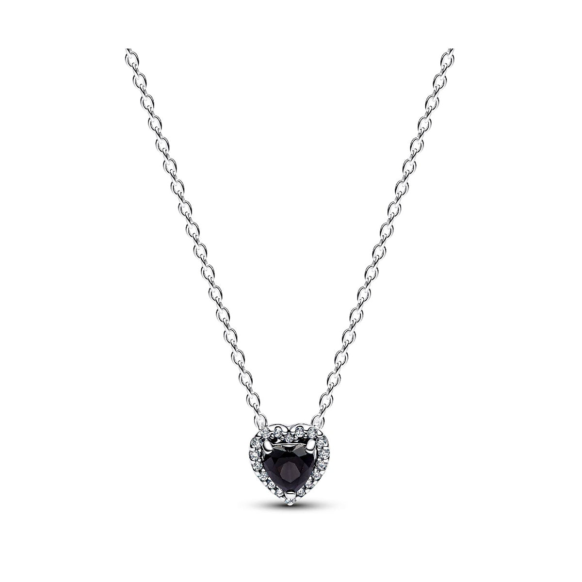 PANDORA JEWELRY Mod. ELEVATED BLACK HEART NECKLACE - 45 CM