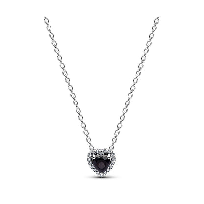 PANDORA JEWELRY Mod. ELEVATED BLACK HEART NECKLACE - 45 CM