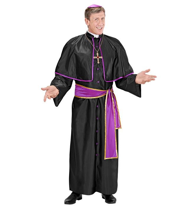 Kardinal-Robe mit Pelerine, Gürtel und Kalotte für Fasnacht-Kostüm