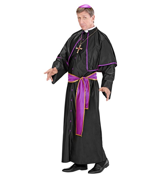 Kardinal-Robe mit Pelerine, Gürtel und Kalotte für Fasnacht-Kostüm