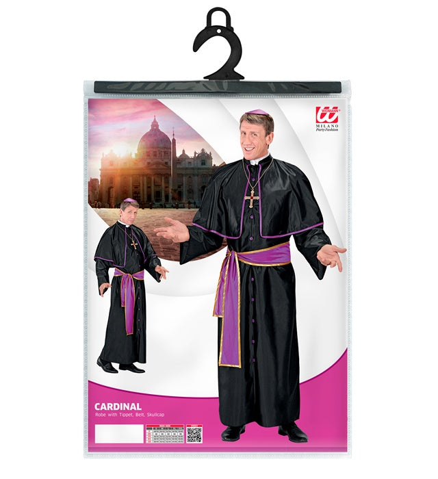 Kardinal-Robe mit Pelerine, Gürtel und Kalotte für Fasnacht-Kostüm