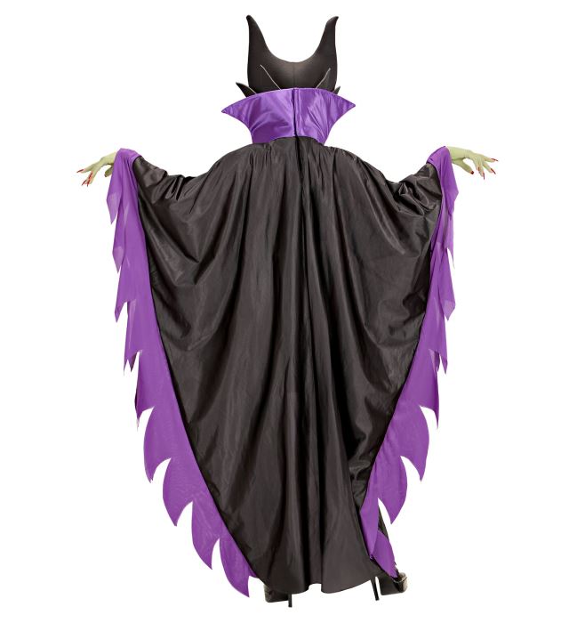 MALEFIZIA Damenkostüm mit Kragen und passendem Hut für Fasnacht