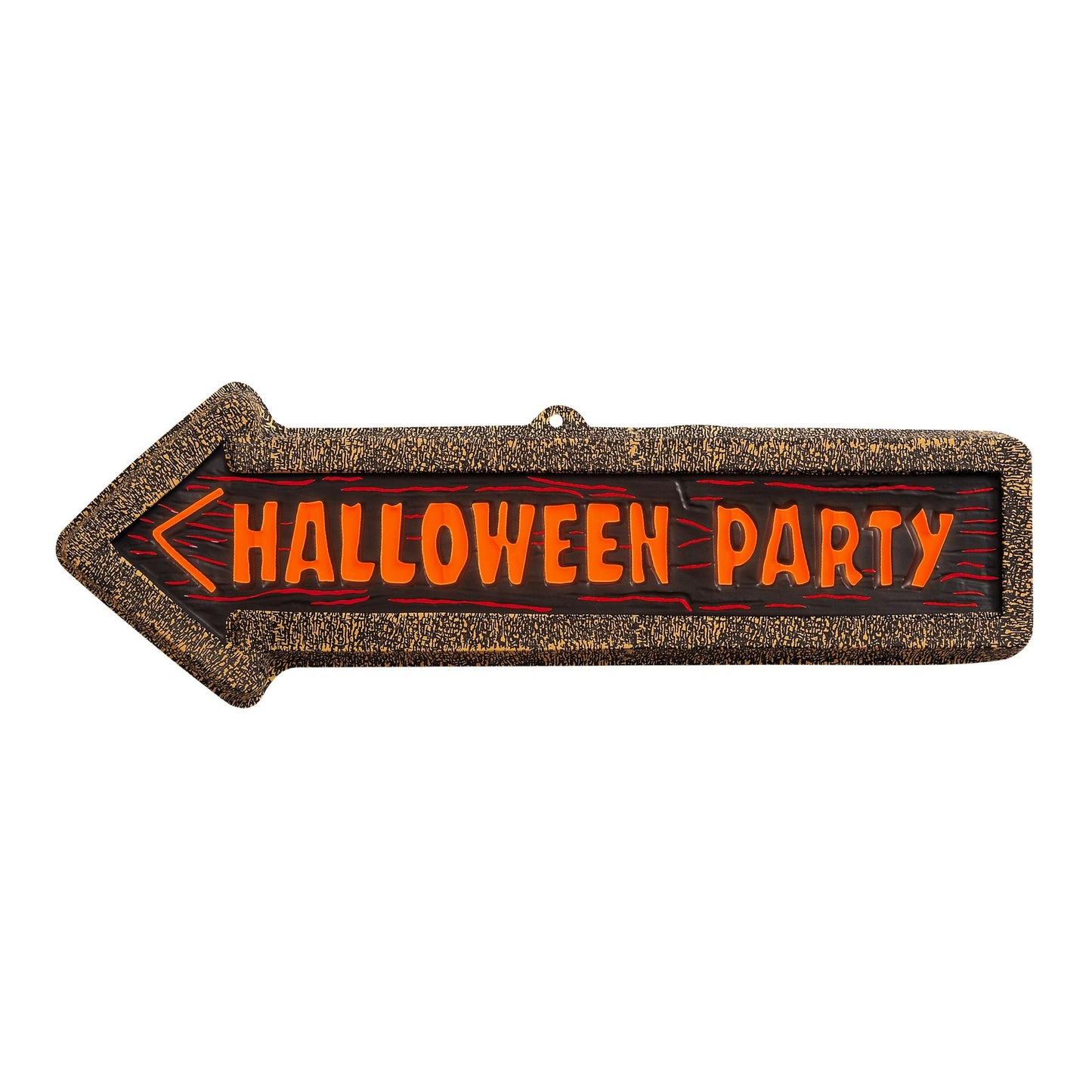 "3D NEON WANDBILD / SCHILD HALLOWEEN PARTY" 56x17 cm – Detailansicht