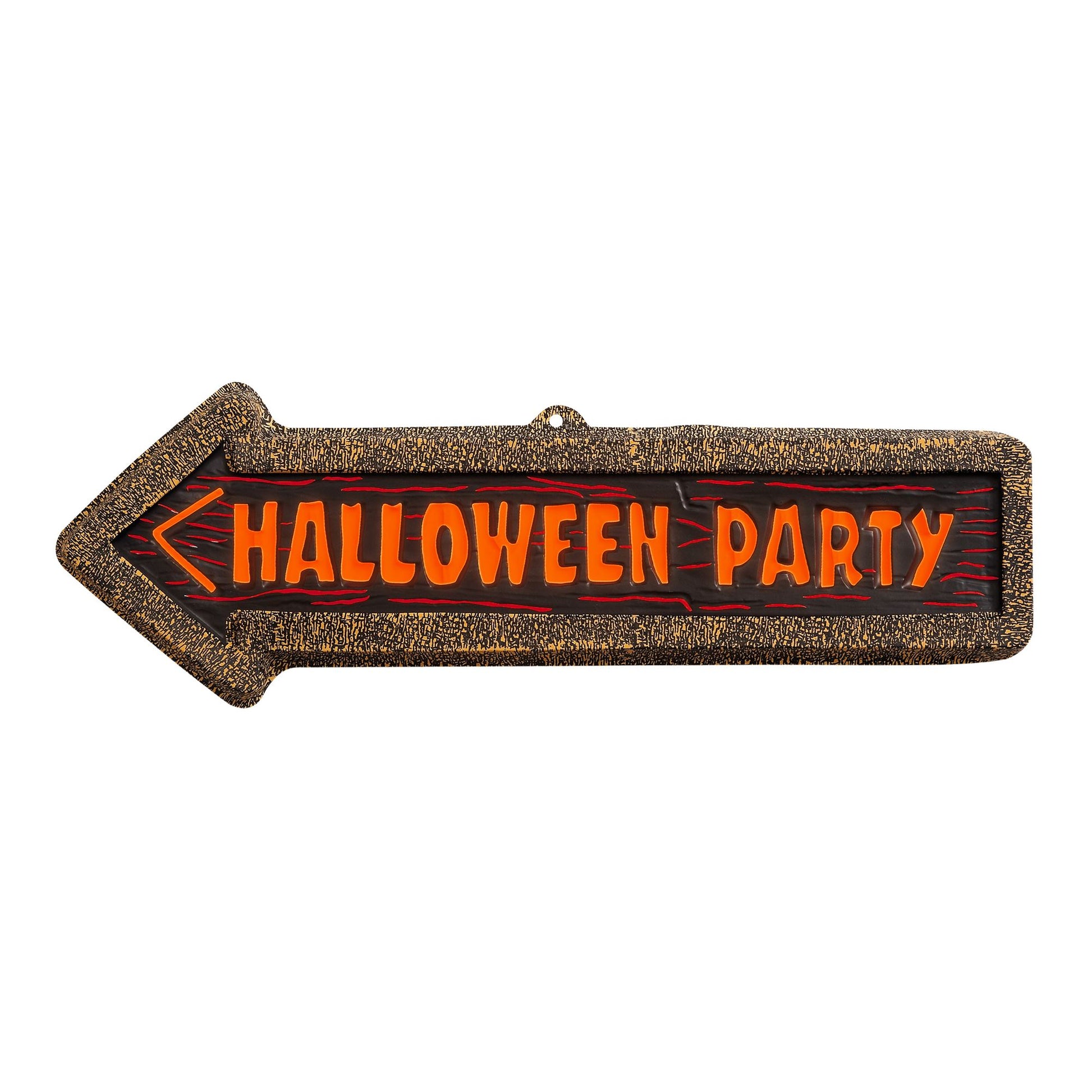 "3D NEON WANDBILD / SCHILD HALLOWEEN PARTY" 56x17 cm – Detailansicht
