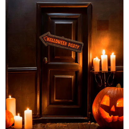 "3D NEON WANDBILD / SCHILD HALLOWEEN PARTY" 56x17 cm – Ansicht 3