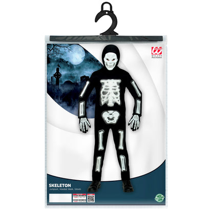 "3D SKELETT" (Overall, Maske mit Kapuze, Handschuhe) – Ansicht 3