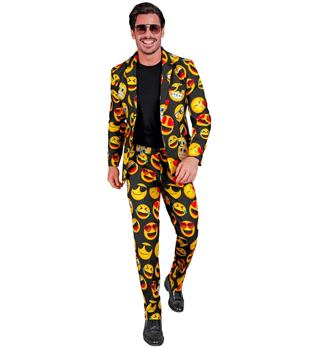 Emoji Party Fashion Anzug mit buntem Muster aus Jackett und Hose