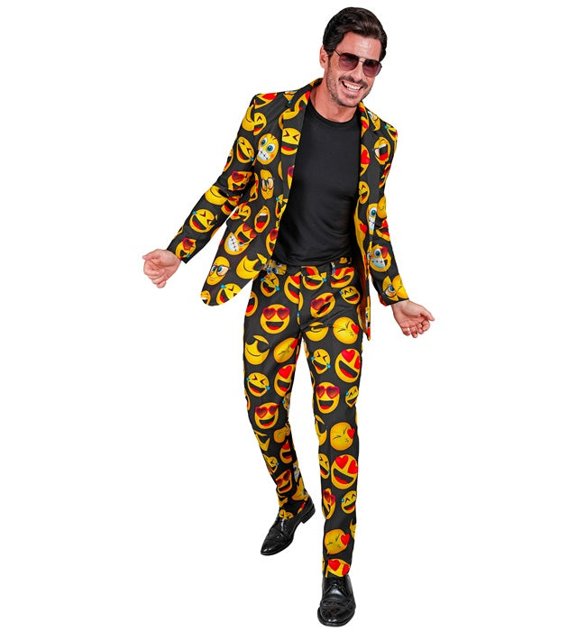 Emoji Party Fashion Anzug mit buntem Muster aus Jackett und Hose