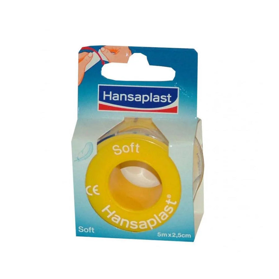HANSAPLAST HANSAPLAST Soft Tape 5 m x 2,5 cm selbstklebendes Pflasterband Kosmetik