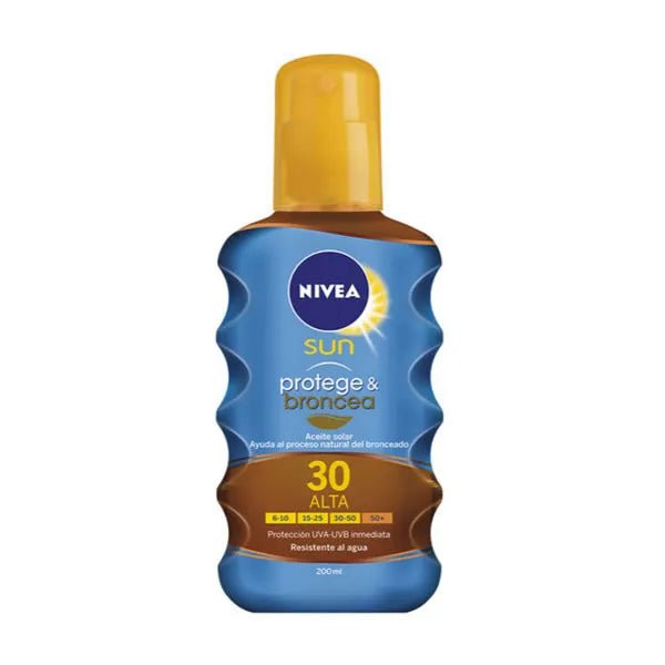 NIVEA NIVEA Sun Sonnenöl Spray Schutz und Bräune SPF 30 200 ml Sonnenpflege