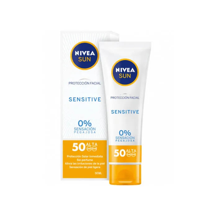 NIVEA NIVEA Sun Facial Sensitive Sonnenschutz SPF 50 50 ml Gesichtssonnencreme Sonnenpflege