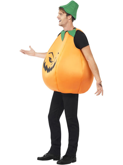Smiffys Pumpkin Kostüm orange mit Tabard und Hut – Seitenansicht