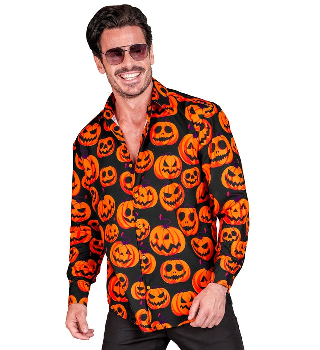Kürbis Party Fashion Hemd mit leuchtendem Kürbismotiv für Halloween