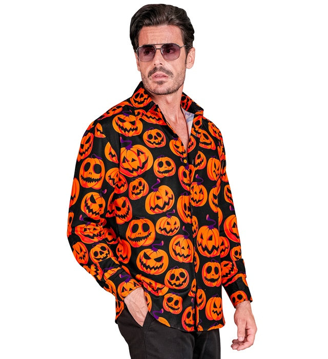 Kürbis Party Fashion Hemd mit leuchtendem Kürbismotiv für Halloween