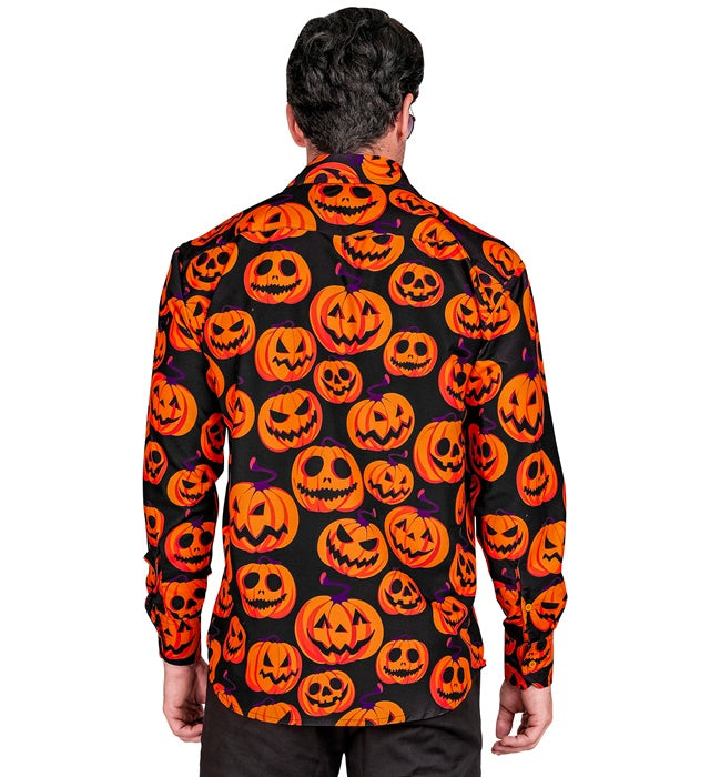 Kürbis Party Fashion Hemd mit leuchtendem Kürbismotiv für Halloween
