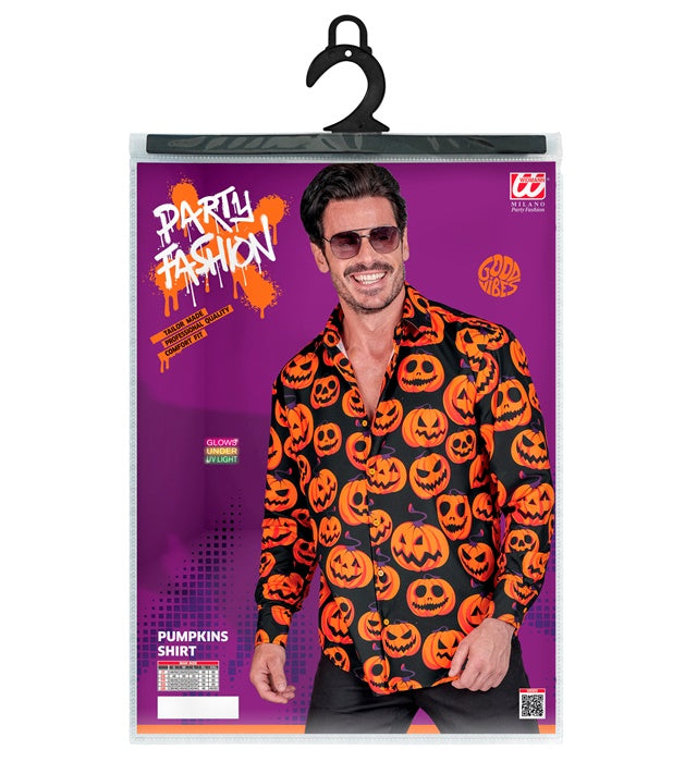 Kürbis Party Fashion Hemd mit leuchtendem Kürbismotiv für Halloween
