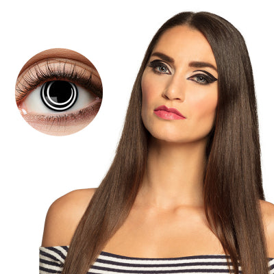 Boland Kontaktlinsen Spiral – Schwarz-Weiss – 1 Woche Tragedauer – 2 Stück Brille