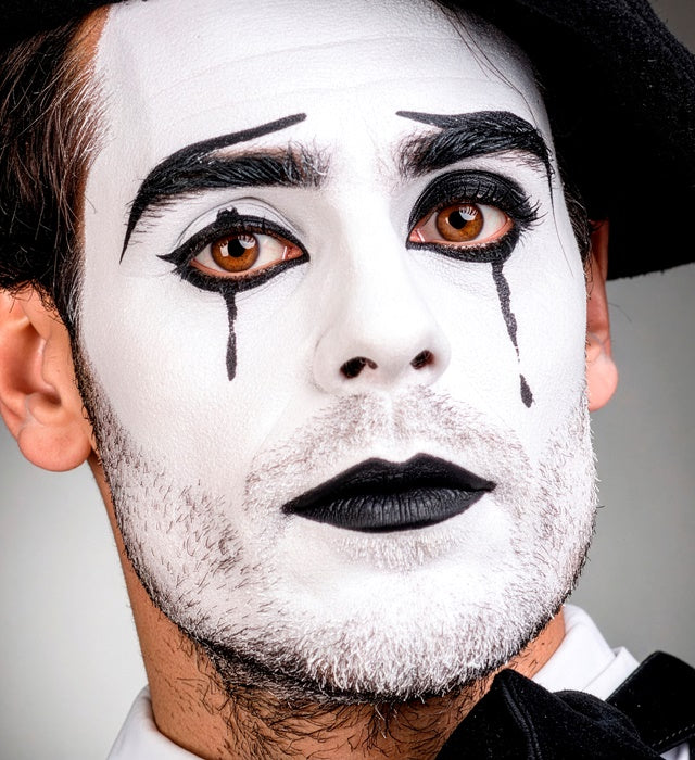 Schwarz-Weiß Schminkset mit Farben und Schminkstiften für Fasnacht