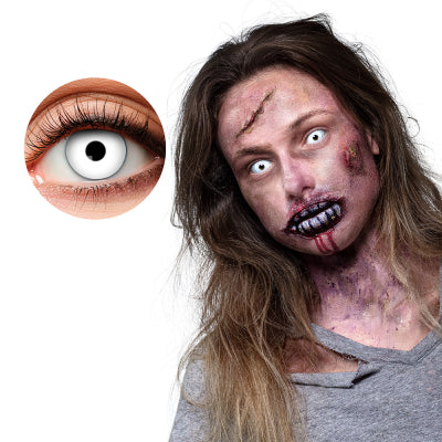 Boland Dekorative Kontaktlinsen Zombie Kontaktlinsen – Creepy Weiss Wochenlinsen