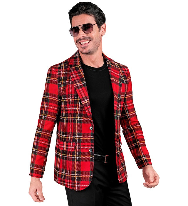 Tartan Party Jackett mit klassischem Karomuster für Fasnacht und Mottoparty