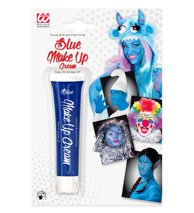 Blaue Schminke in Tube 28 ml für Fasnacht und Karneval