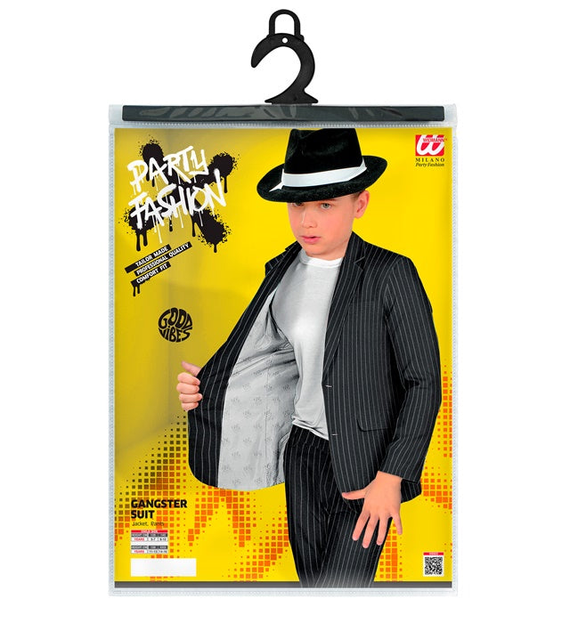 Gangster Party Anzug Jackett und Hose schwarz für Fasnacht und Karneval
