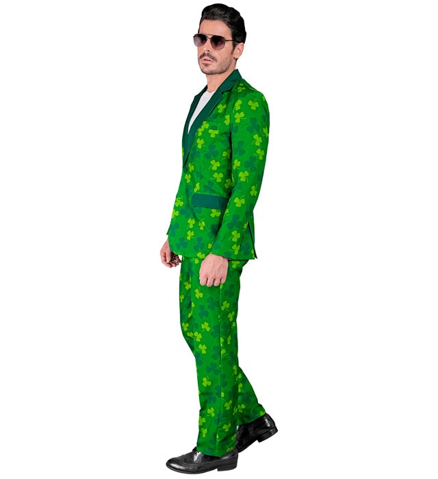 St. Patrick's Day Party Anzug mit Jackett und Hose auf weißem Hintergrund