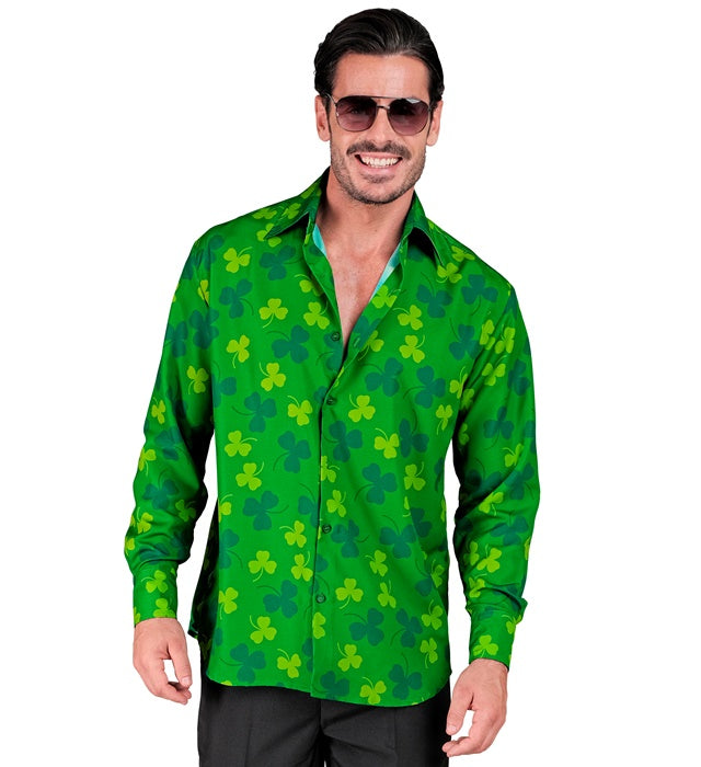 Grünes St. Patrick's Day Fashion Hemd für Fasnacht und Mottopartys