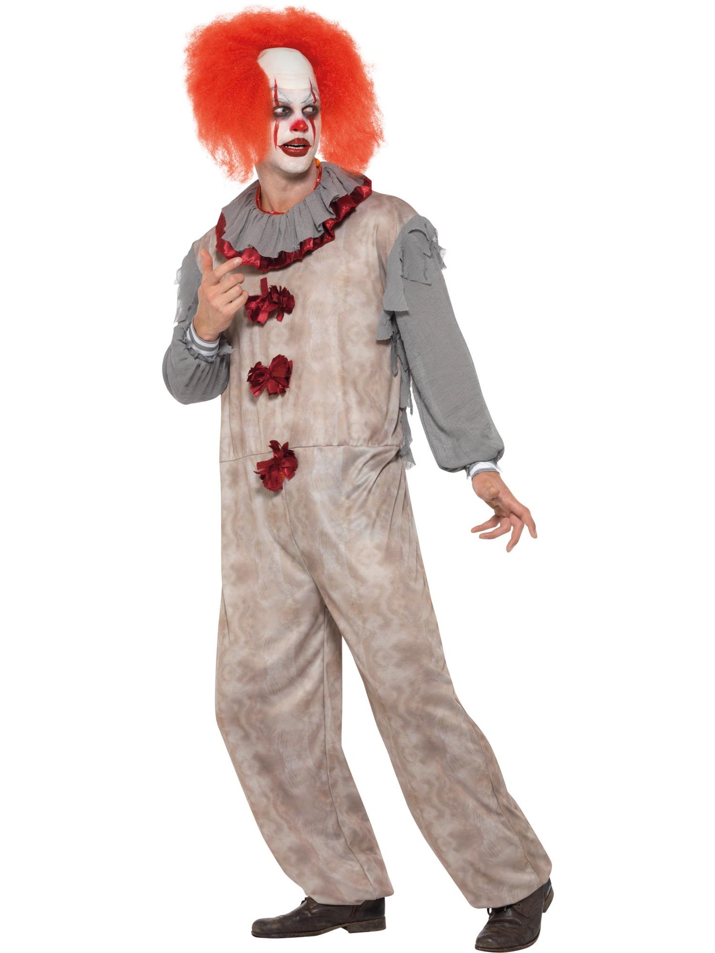 Smiffys Vintage Clown Costume, Grey & Red CS für Herren