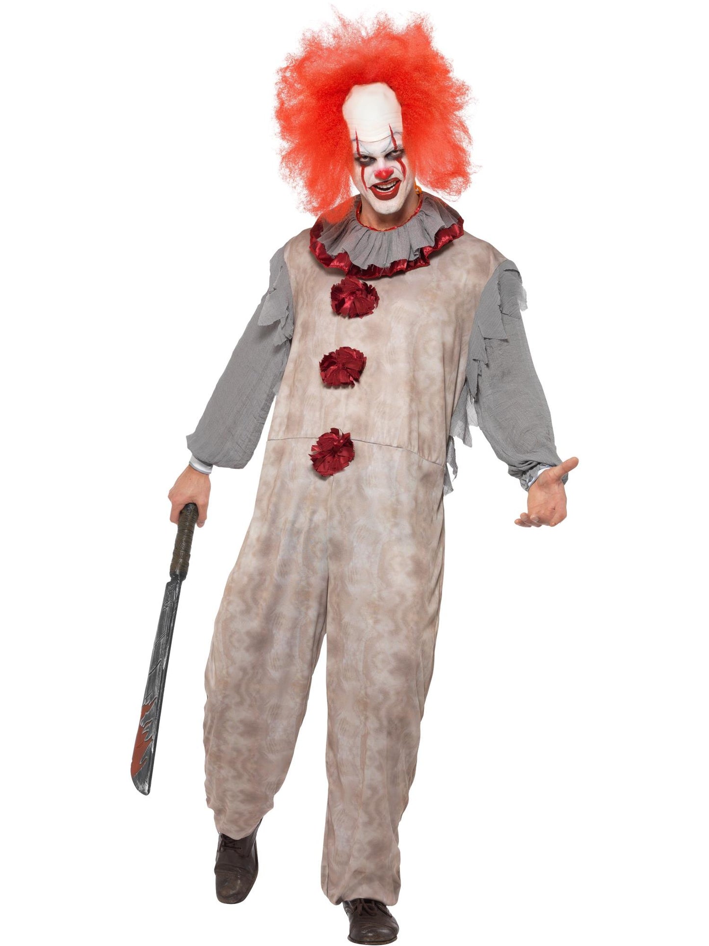 Smiffys Vintage Clown Costume, Grey & Red CS für Herren