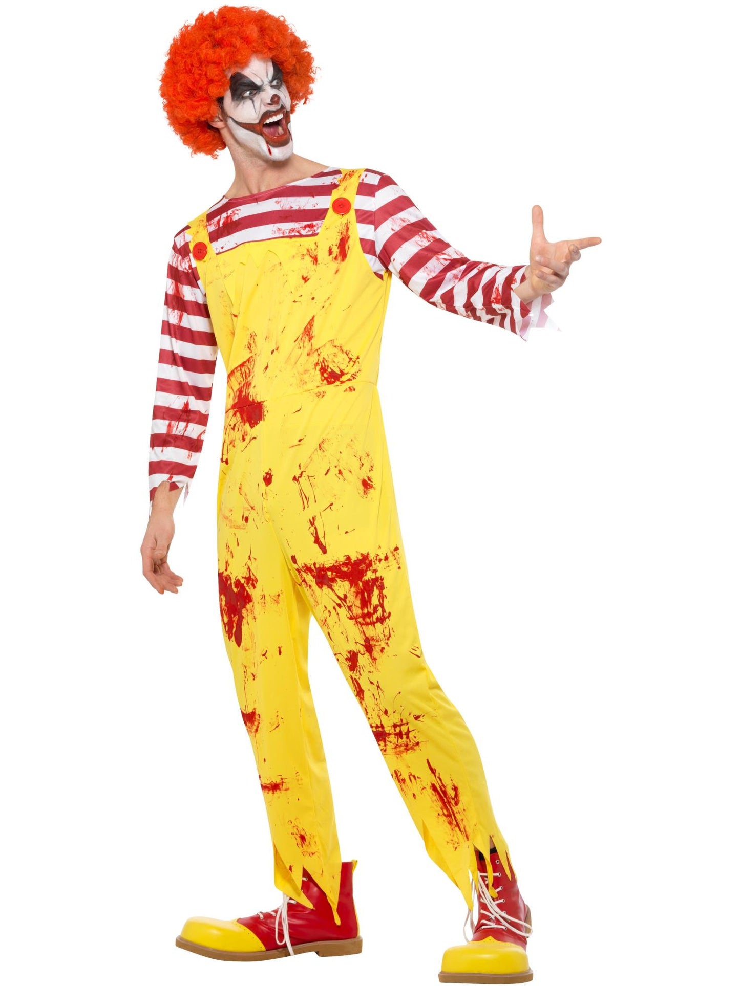 Smiffys Kreepy Killer Clown Costume, Yellow & Red CS für Herren