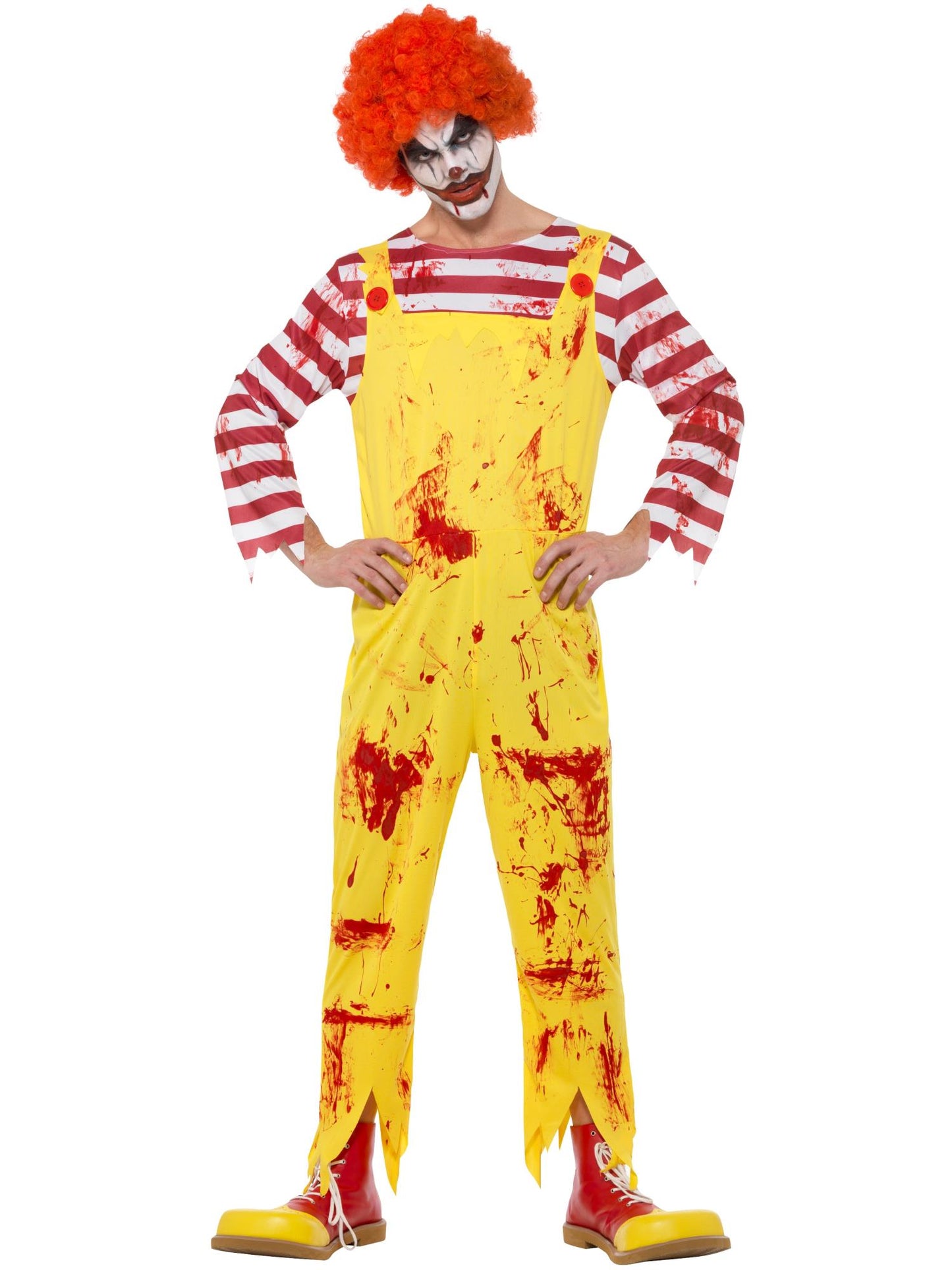 Smiffys Kreepy Killer Clown Costume, Yellow & Red CS für Herren