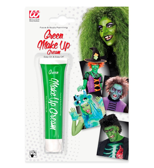 Grüne Schminkfarbe in Tube 28 ml für Fasnacht und Karneval