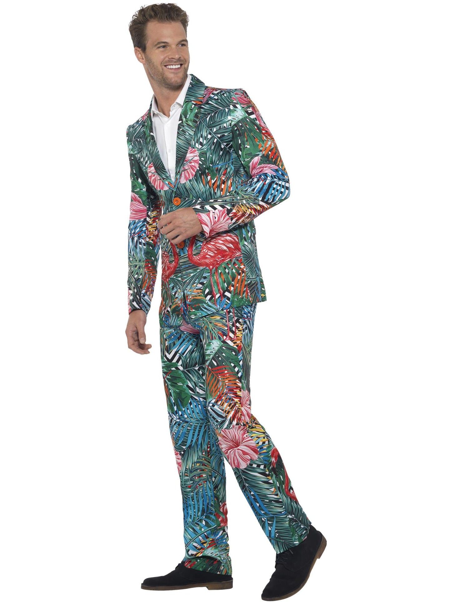 Smiffys Hawaiian Tropical Flamingo Suit, Multi-Coloured CS für Herren