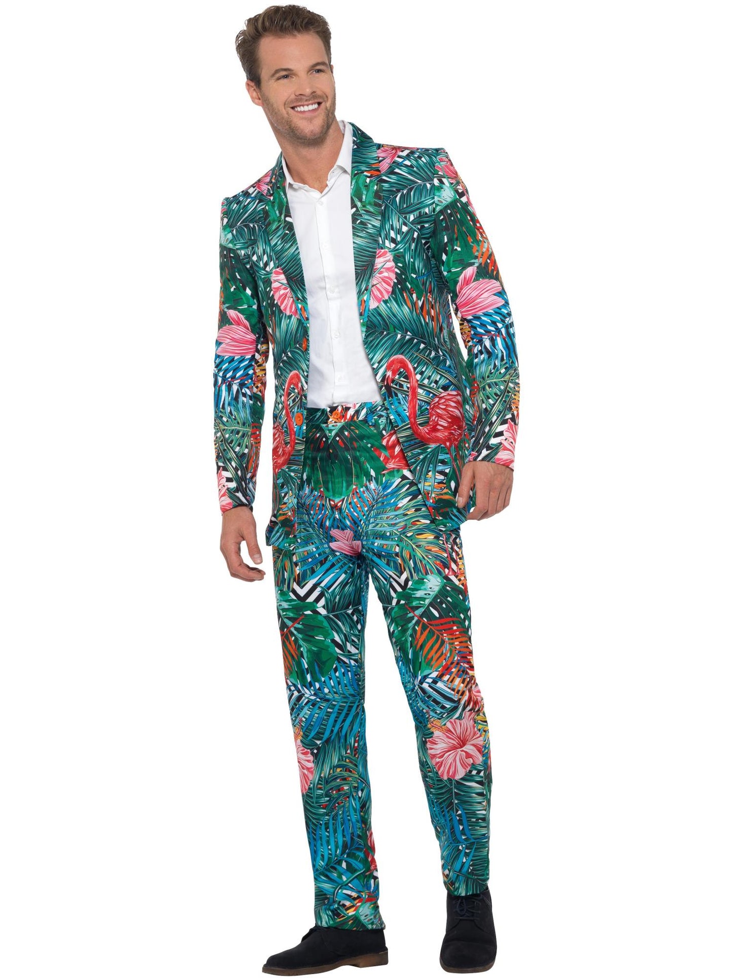 Smiffys Hawaiian Tropical Flamingo Suit, Multi-Coloured CS für Herren