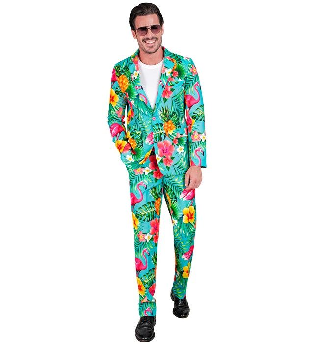 Neon Flamingo Party Fashion Anzug bestehend aus Jackett und Hose in leuchtenden Neonfarben