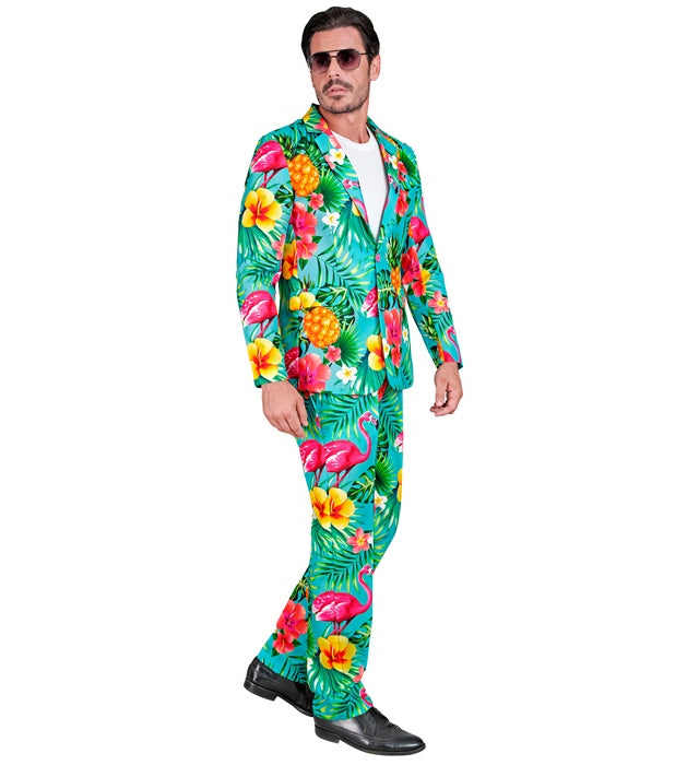 Neon Flamingo Party Fashion Anzug bestehend aus Jackett und Hose in leuchtenden Neonfarben