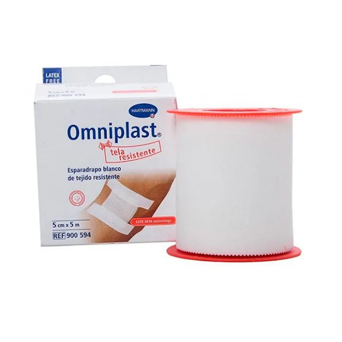 HARTMANN HARTMANN Omniplast Heftpflaster Weiß 5 cm x 5 m selbstklebend medizinisches Pflaster Kosmetik