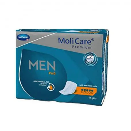 HARTMANN HARTMANN Premium Men Pad 5 Gotas Molicare 14 Stück Schutzpolster für Herren Kosmetik