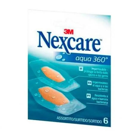 NEXCARE NEXCARE Aqua 360 Surtidas 6 Pflaster Mix wasserdicht und atmungsaktiv Kosmetik