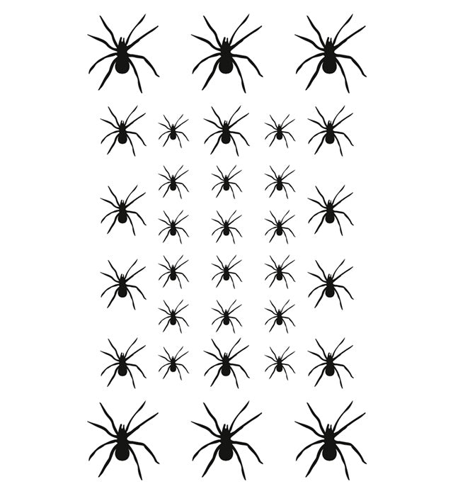 32 temporäre Spinnen Tattoos auf Haut für Fasnacht und Halloween