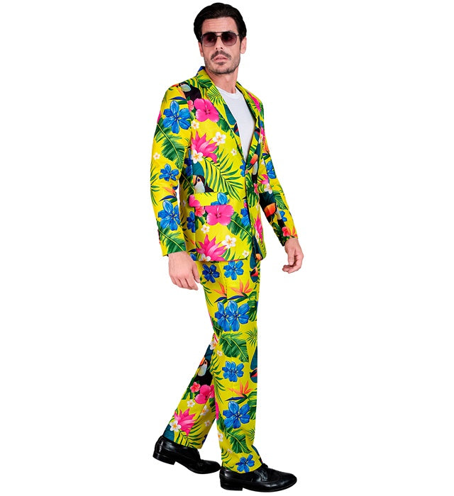 Neon Tropicana Party Anzug mit Jackett und Hose in leuchtendem Design